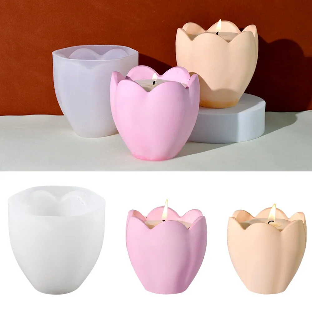 Candle Containers - Tulip Candle Holder Silicone Moulds Flower