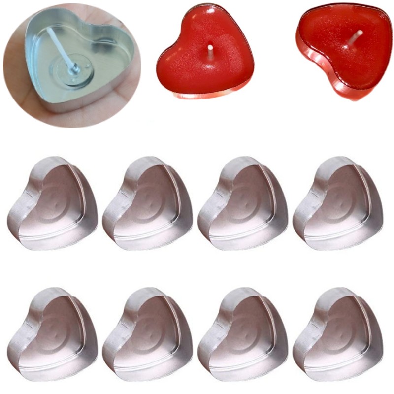 100 Sets Heart shaped Empty Al - Candle Containers 评论和价格