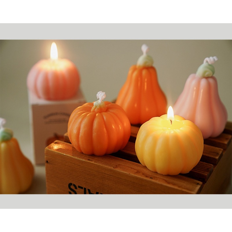 Handmade Halloween Pumpkin Sce - Silk Candle 评论和价格