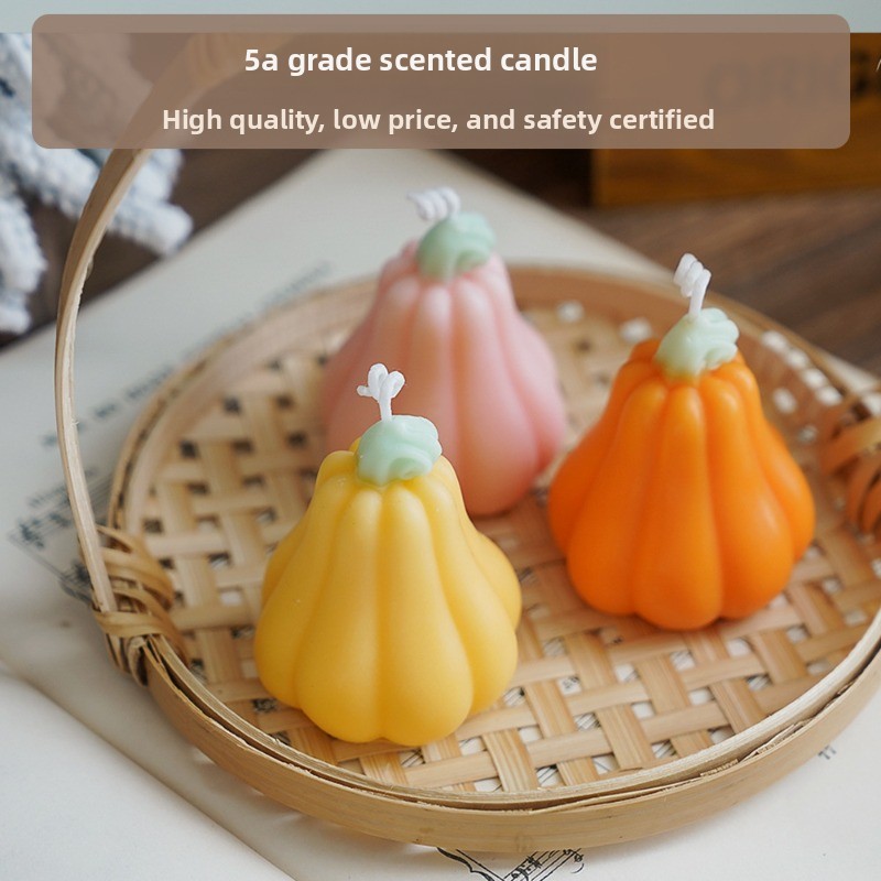 Handmade Halloween Pumpkin Sce - Silk Candle 评论和价格
