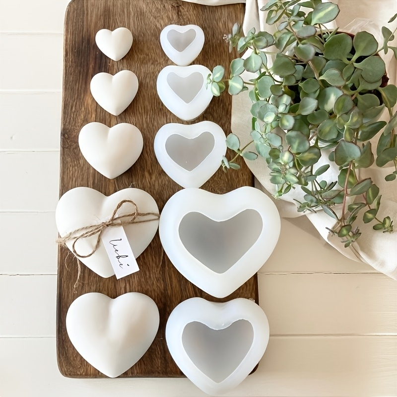 5pcs Heart-Shaped Gypsum Candl - Candle Molds 评论和价格