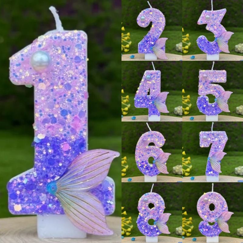 Glitter Purple Gradient Mermai - Soy Wax 评论和价格