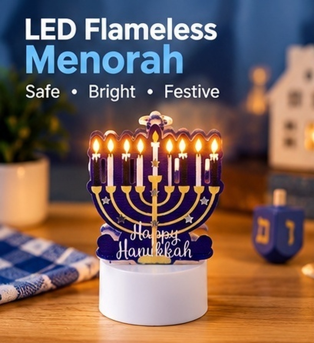 Iron LED Flameless Hanukkah Ca - Paraffin Wax 评论和价格