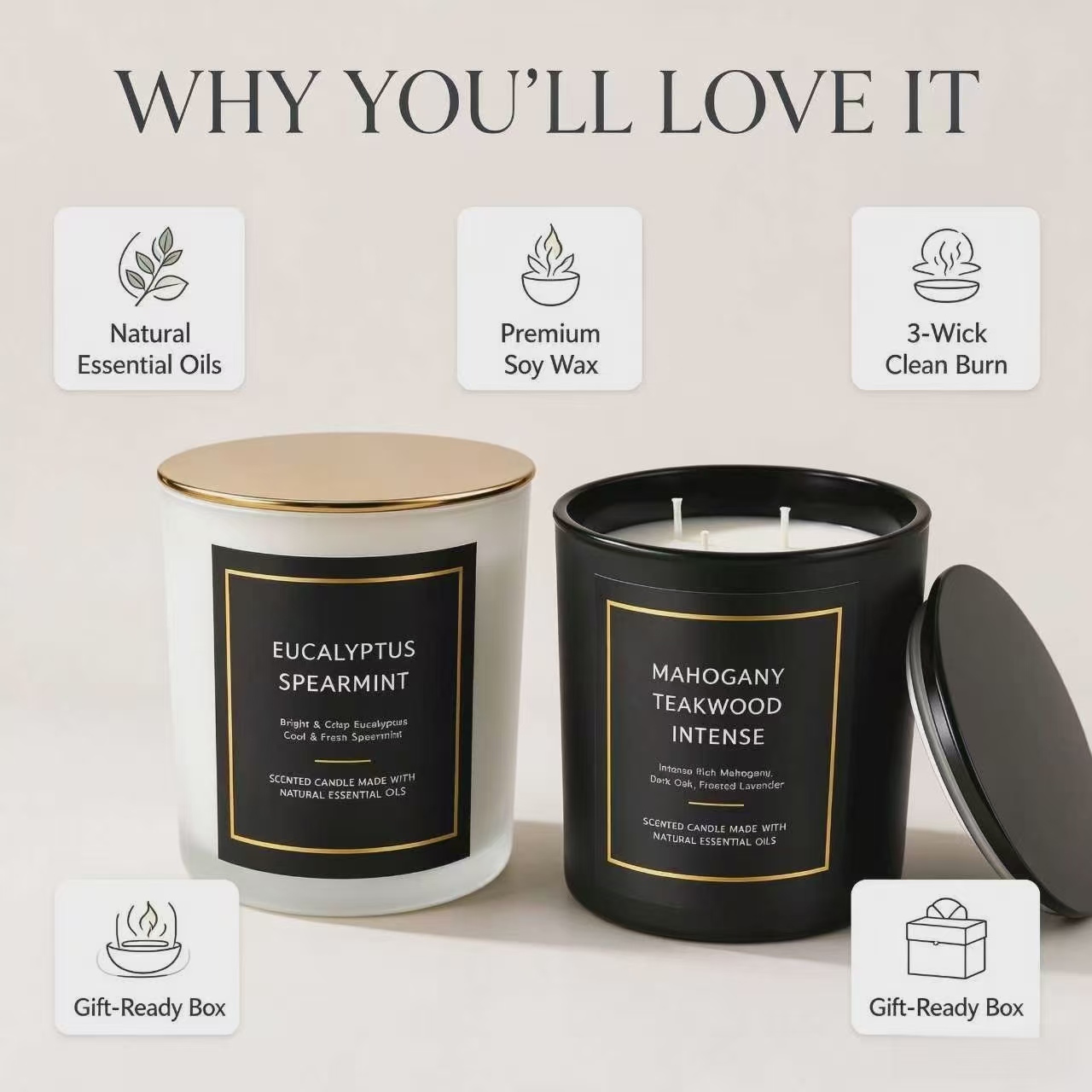 Scented Candles Romantic Air F - Soy Wax 评论和价格