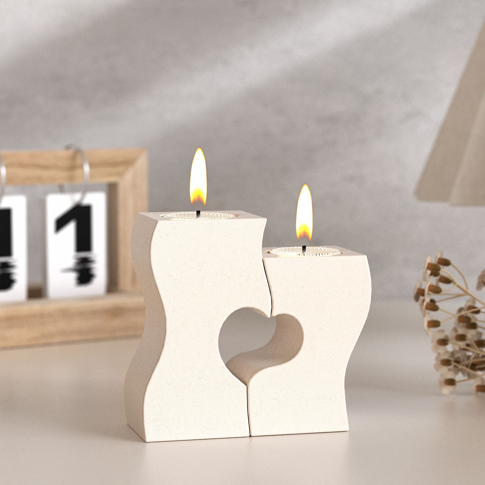 S Heart Candlestick Silicone M - Candle Molds 评论和价格