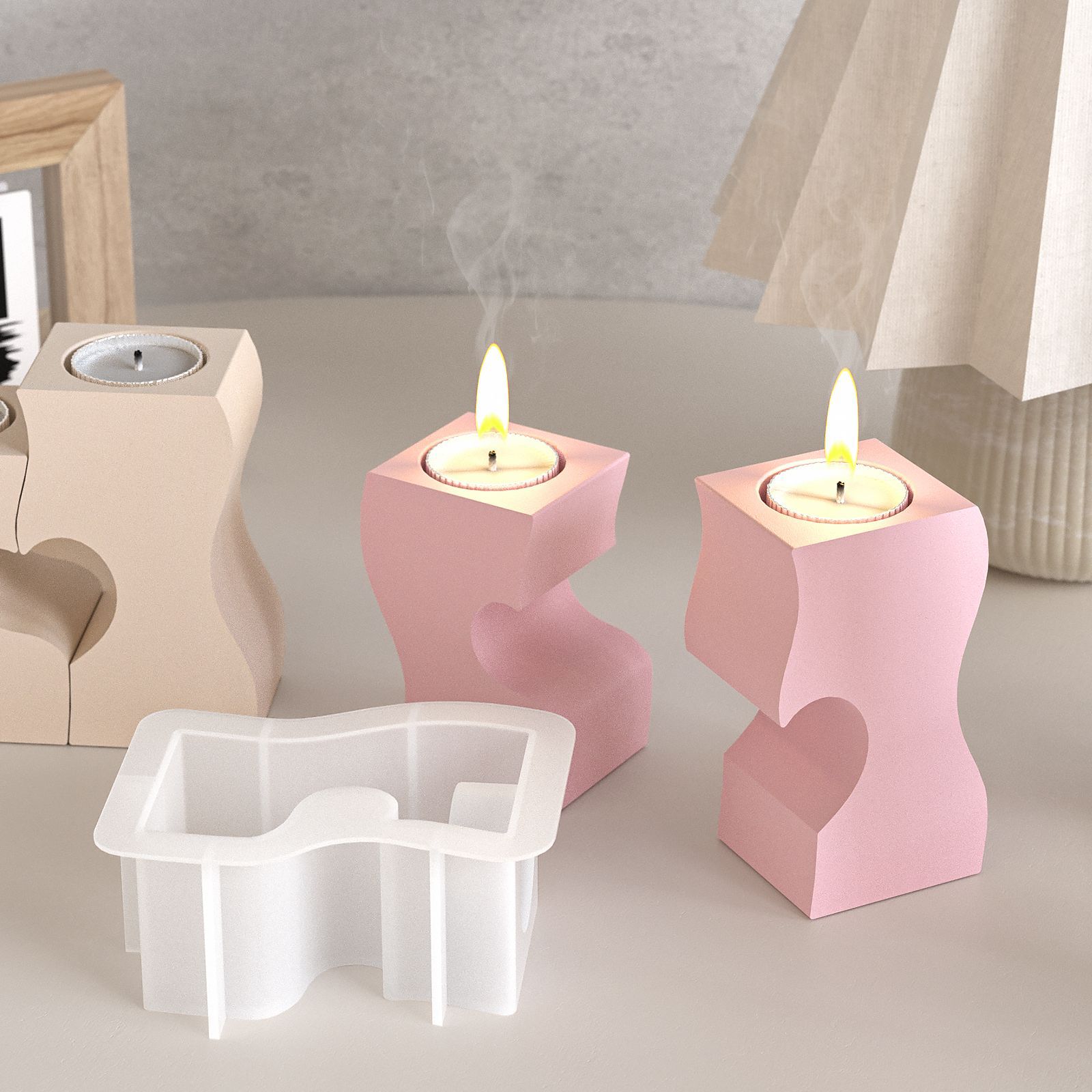 S Heart Candlestick Silicone M - Candle Molds 评论和价格