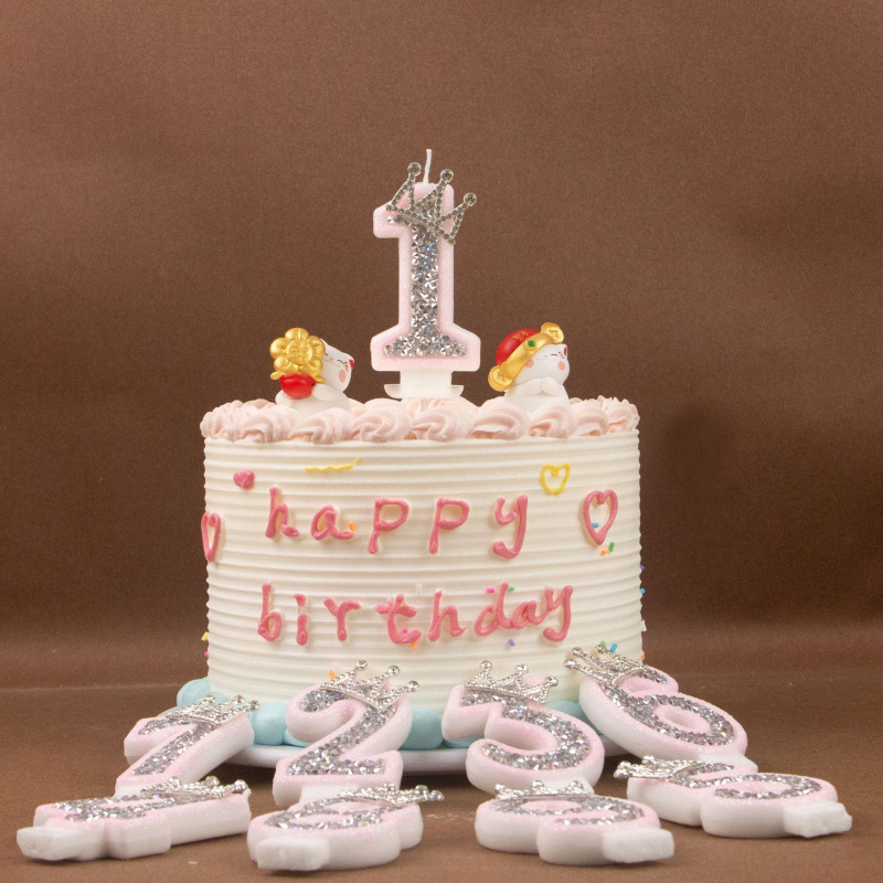 Digital Candles 0-9 Pink Silve - Soy Wax 评论和价格