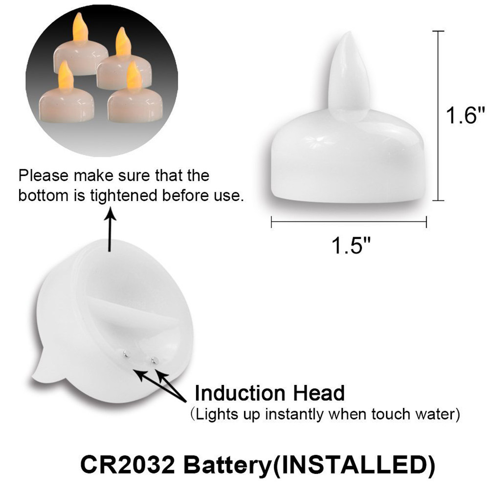 12Pcs Waterproof Floating LED  - Paraffin Wax 评论和价格