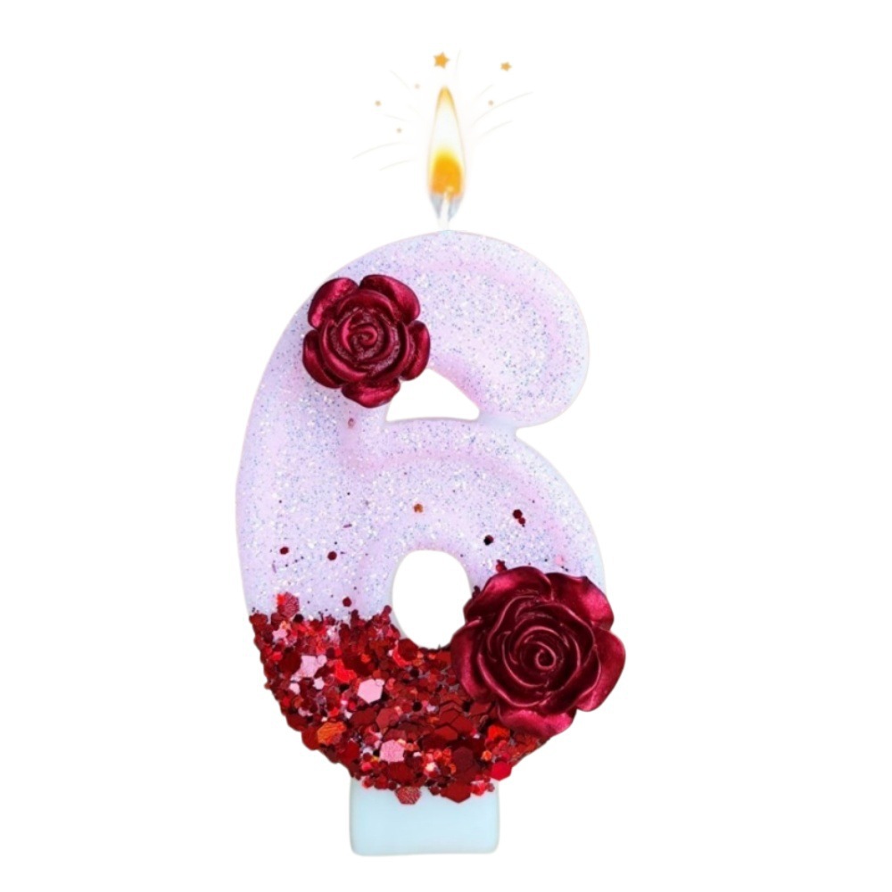 Number Pink Glitter Red Rose F - Soy Wax 评论和价格