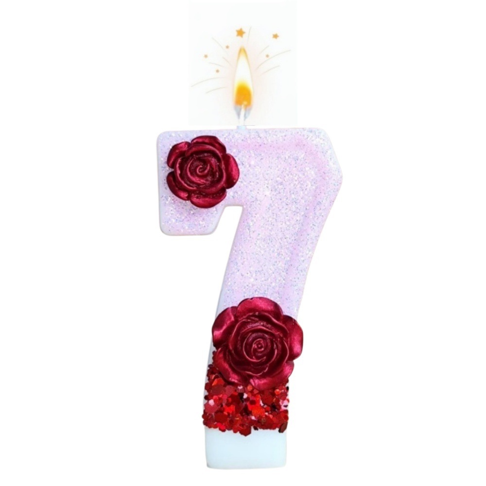 Number Pink Glitter Red Rose F - Soy Wax 评论和价格