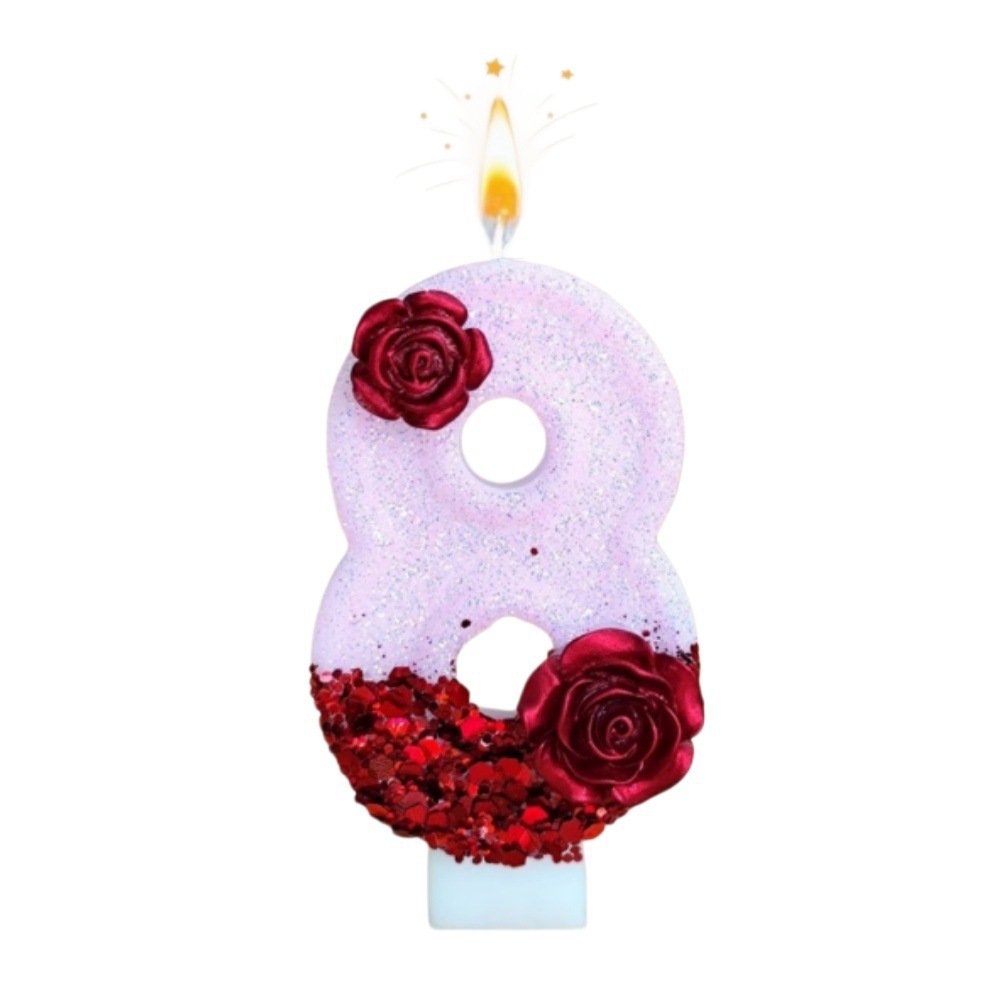 Number Pink Glitter Red Rose F - Soy Wax 评论和价格